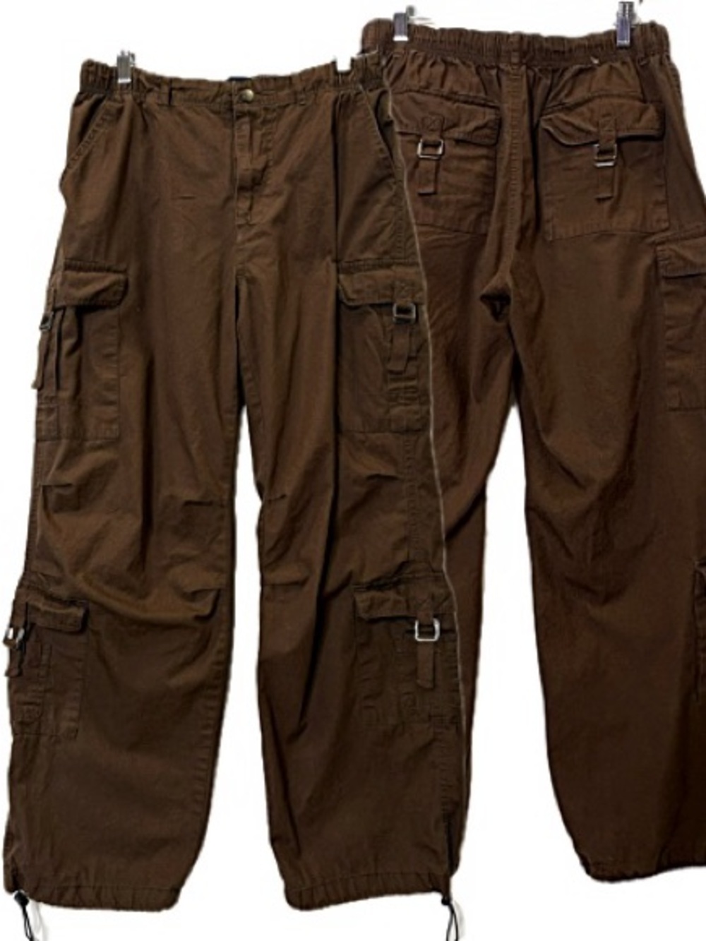 Aeropostale Utility Cargo Pant Womens Size M Brown Pull On Elastic Cinch Hem